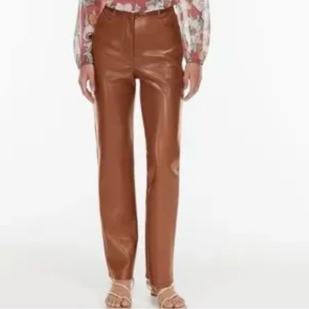 Aritzia Wilfred Minimalist Classic Melina High Waisted Vegan Leather Pants 8
